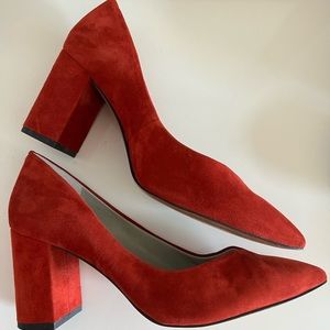 1.State Red Suede Heels